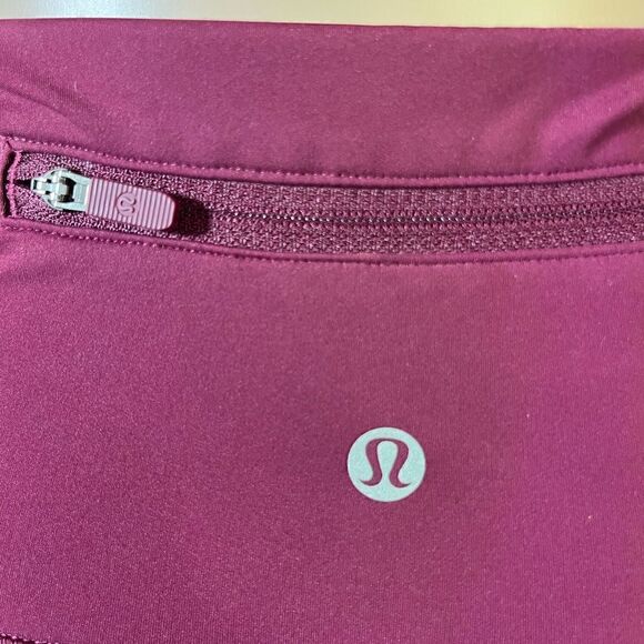 Lululemon Zip The Line Crop leggings 
Deep Ruby / Poppy Coral - Picture 10 of 16